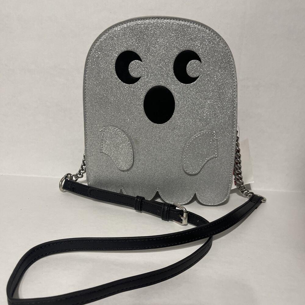 Mad Engine Fine By Me Glitter Silver Ghost Crossbody Bag‎ NEW
